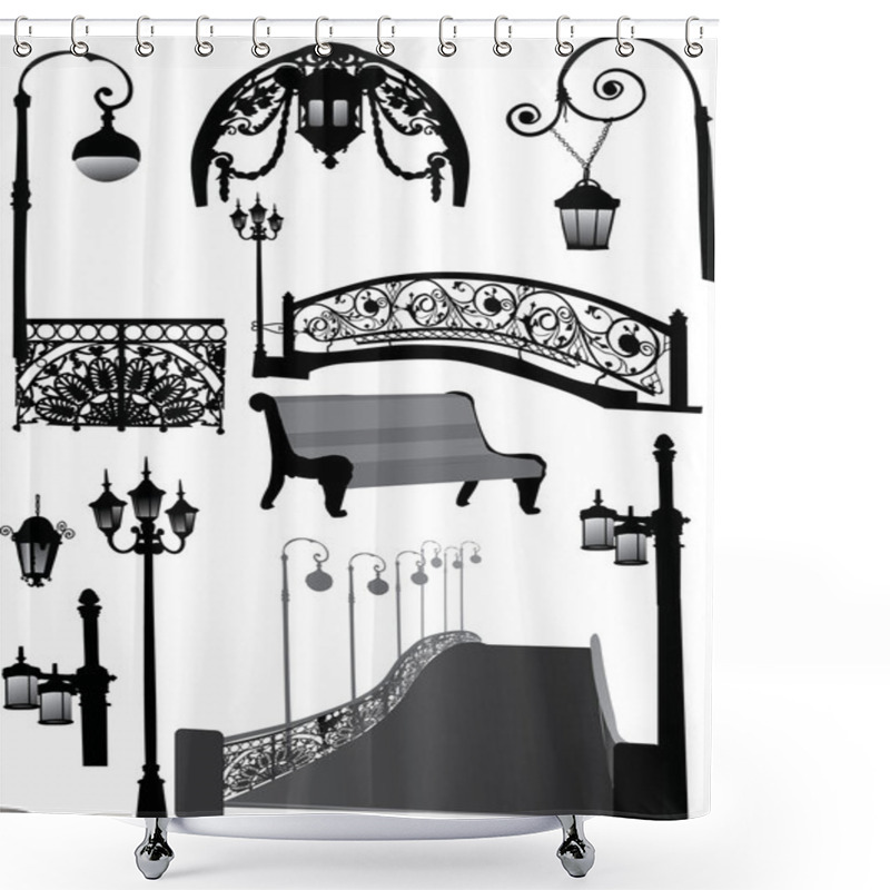 Personality  Bridge And Other Street Elements Shower Curtains