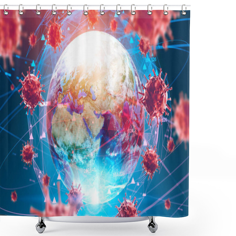 Personality  Ncov Spreading Concept, Earth And Virus Models Shower Curtains