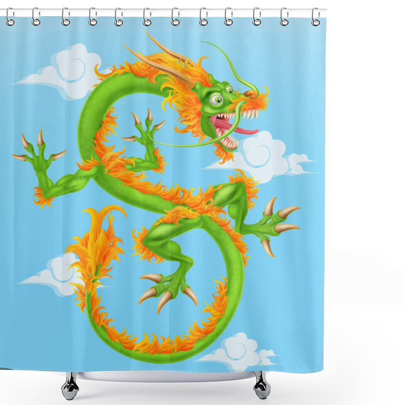 Personality  Chinese Dragon Illustration Shower Curtains