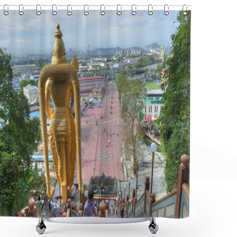 Personality  Lord Murugan Statue At Batu Caves Shower Curtains