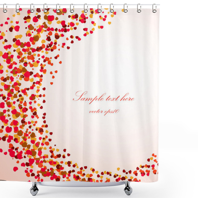 Personality  Abstract Background With Red Hearts Shower Curtains