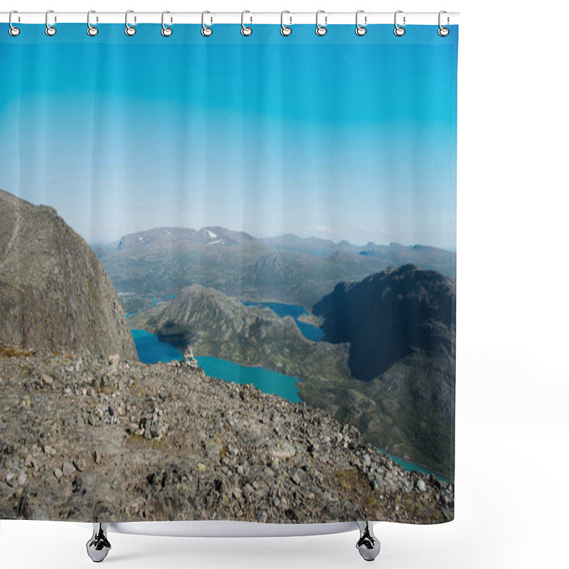 Personality  Beautiful Landscape With Gjende Lake, Besseggen Ridge, Jotunheimen National Park, Norway Shower Curtains