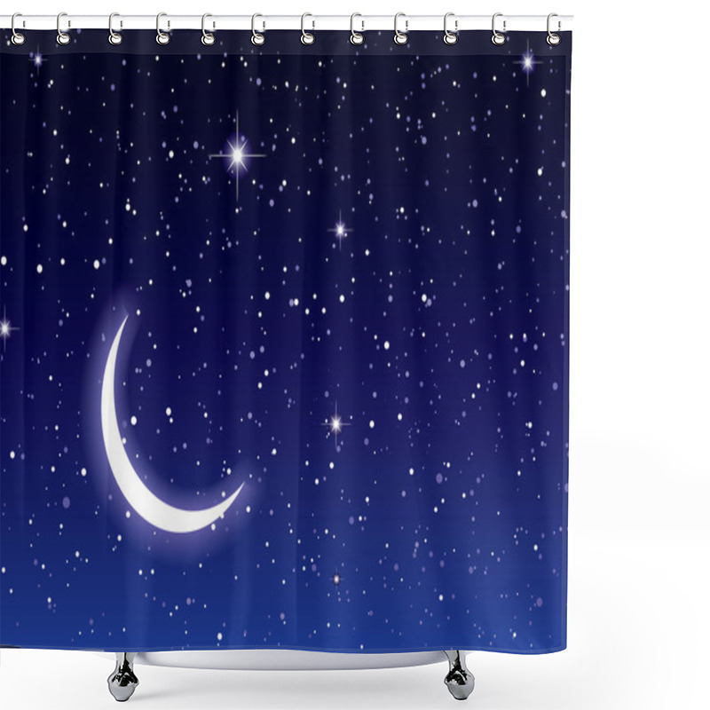 Personality  Space Moon Sky Shower Curtains