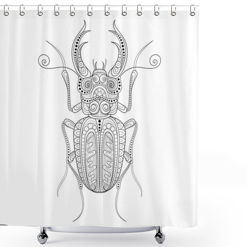 Personality  Decorative Ornate Beetle  Shower Curtains