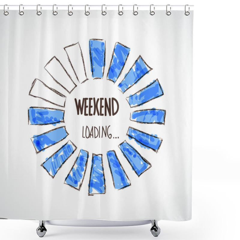 Personality  Weekend Loading Illustration Shower Curtains