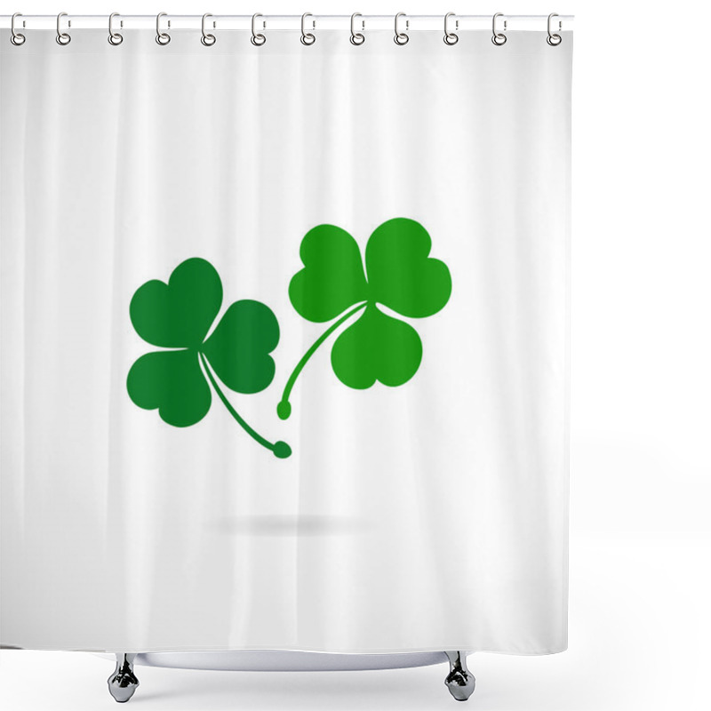 Personality  Banner With Clover, Trefoil. Shower Curtains