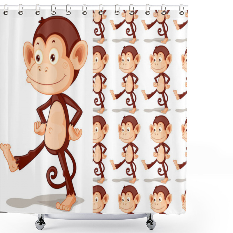 Personality  Seamless And Isolated Animal Pattern Cartoon Shower Curtains