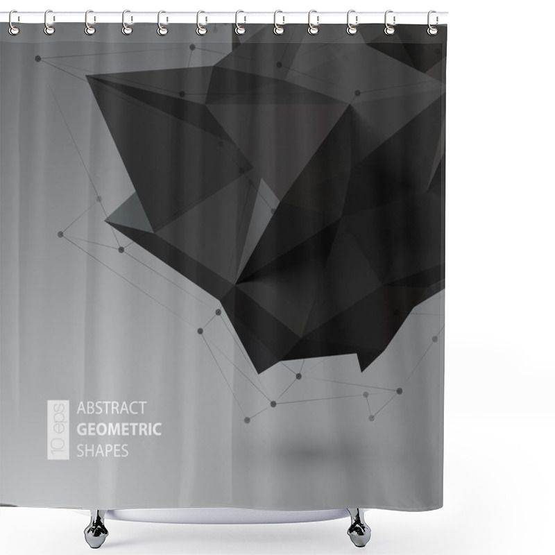 Personality  Abstract Triangles Space Low Poly. Shower Curtains