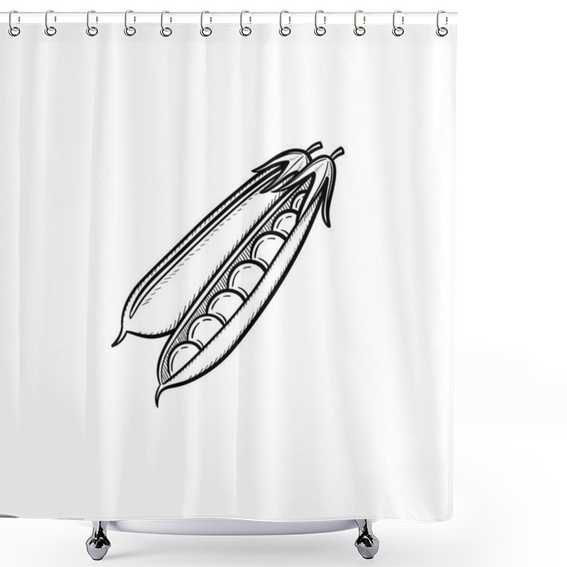 Personality  Peapod Hand Drawn Sketch Icon. Shower Curtains