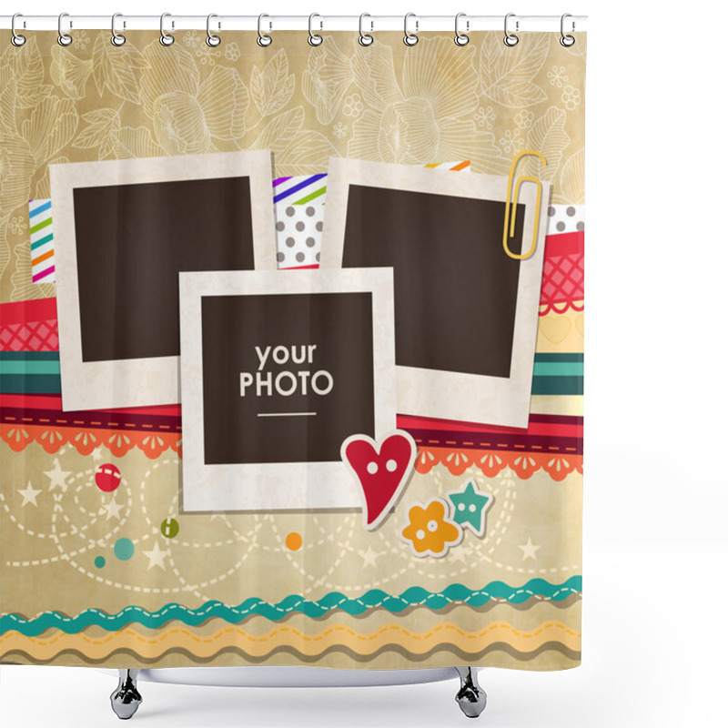 Personality  Vector Photo Frame Shower Curtains