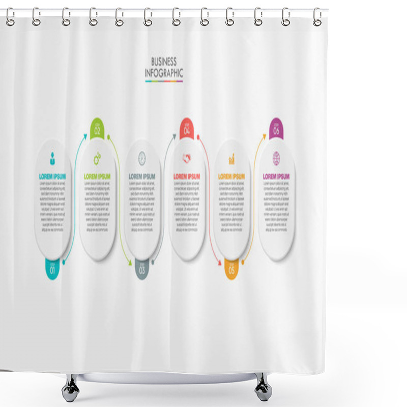 Personality  Presentation Business Infographic Template With 6 Options. Shower Curtains