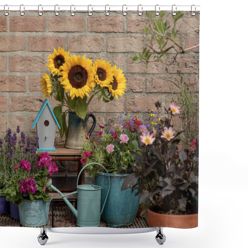 Personality  Autumn Decor With Sunflowers Shower Curtains