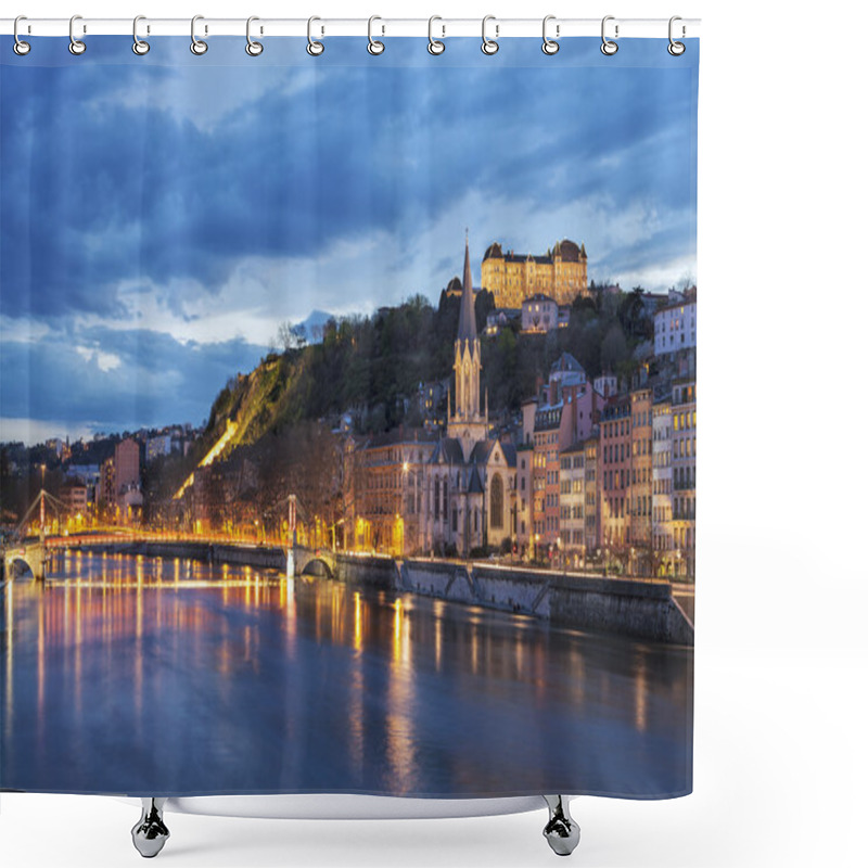 Personality  River Saone At Night Shower Curtains