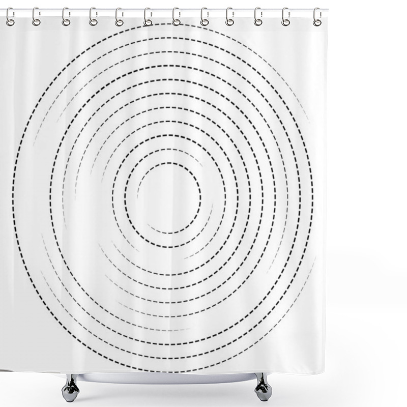 Personality  Concentric Circles Spiral Element Shower Curtains