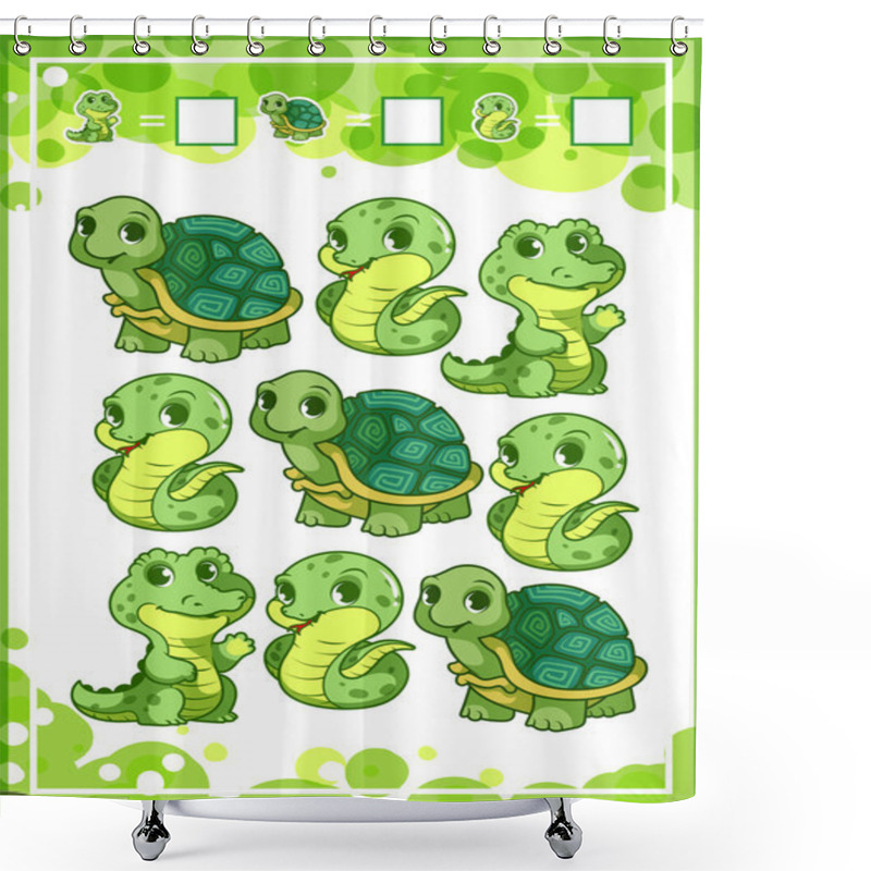 Personality  Education Counting Game For Preschool Kids With Animals. Shower Curtains