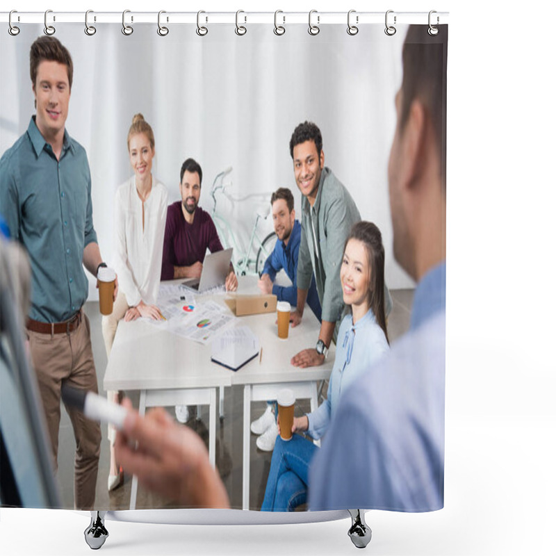 Personality  Businesspeople Discussing And Brainstorming Shower Curtains