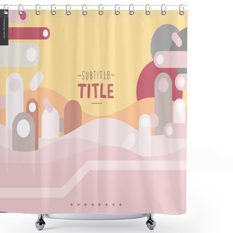 Personality  Pink And Yellow Design Landscape Template Shower Curtains