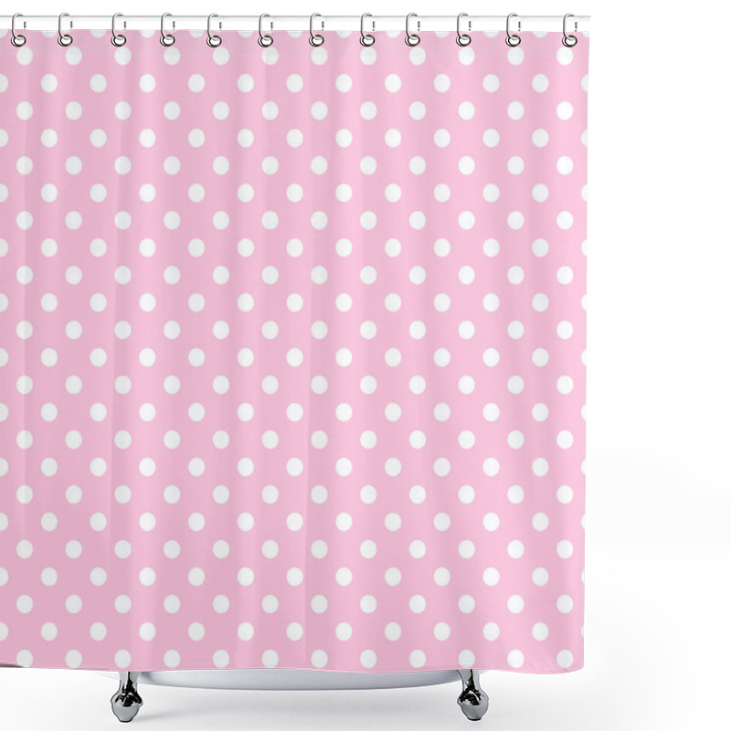 Personality  White Polka Dots On Pale Pink Shower Curtains