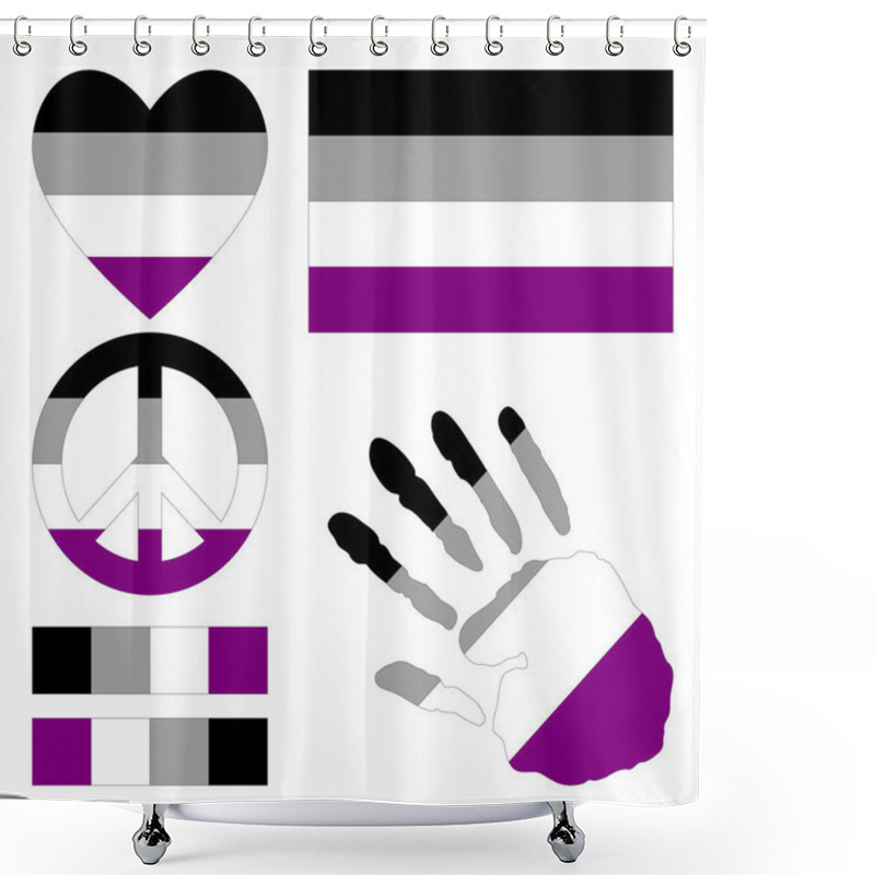 Personality  Asexual Pride Design Elements. Shower Curtains