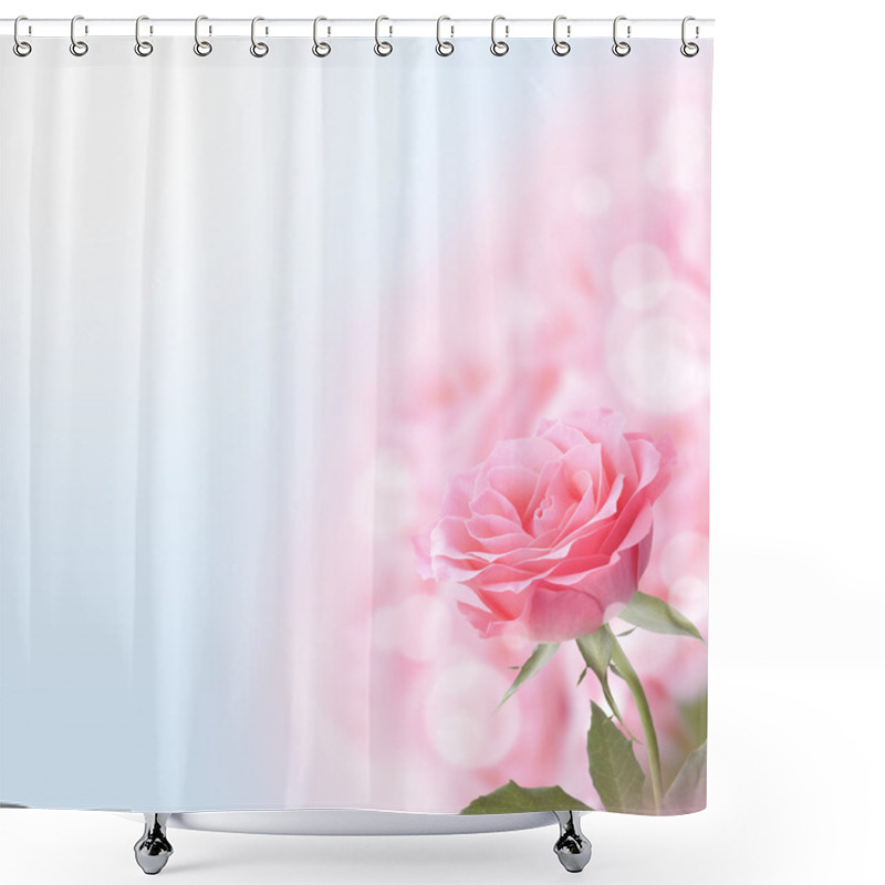 Personality  Beautiful Pink Rose Shower Curtains