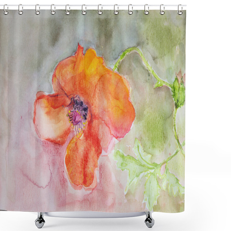 Personality  View Into A Poppy. Shower Curtains