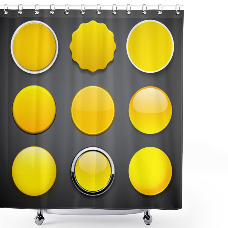 Personality  Round Yellow Icons. Shower Curtains