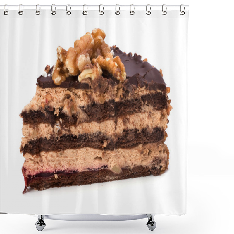 Personality  Slice Of Chocolate Cream Cake Shower Curtains