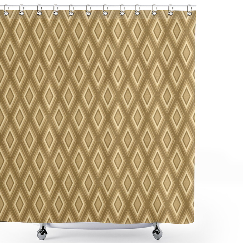 Personality  Brown Textured Paper With Diamond Pattern Shower Curtains