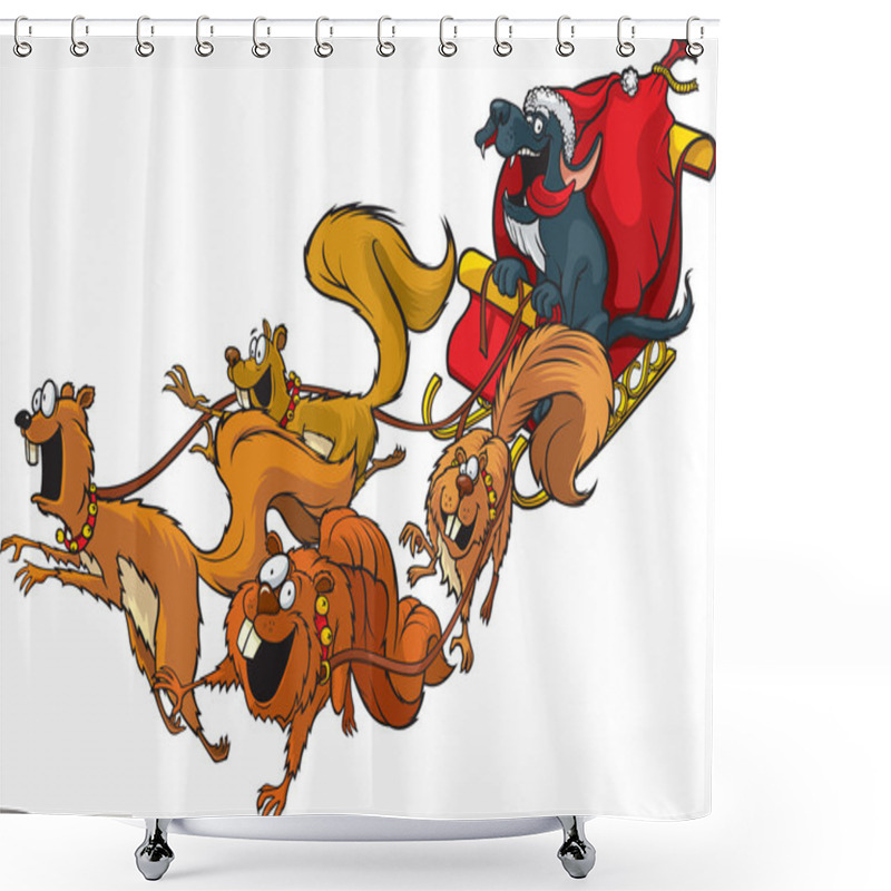 Personality  Santa Paws Shower Curtains