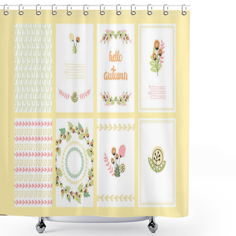 Personality  Vector Autumn Cards Shower Curtains