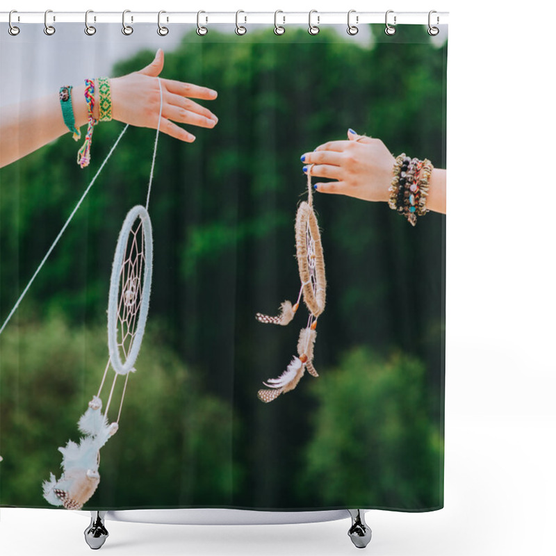 Personality  Hands Holding Dreamcatchers Shower Curtains