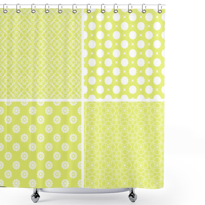 Personality  Set Of Four Retro Seamless Patterns With Striped Shower Curtains