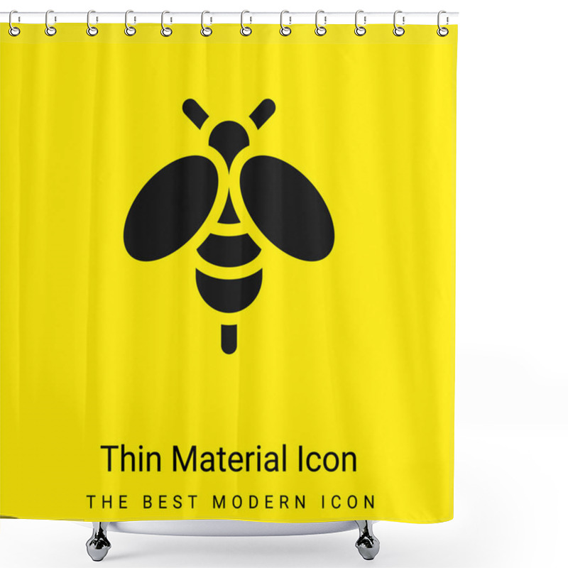 Personality  Bee Minimal Bright Yellow Material Icon Shower Curtains