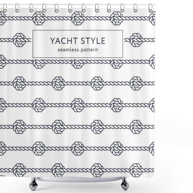 Personality  Nautical Rope Seamless Pattern. Yacht Style Design Shower Curtains