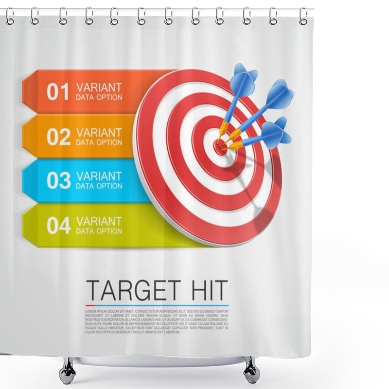 Personality  Graphic Information Target With Darts Shower Curtains