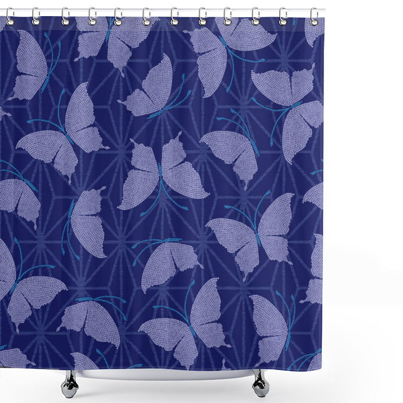 Personality  Japanese Butterfly Pattern Shower Curtains