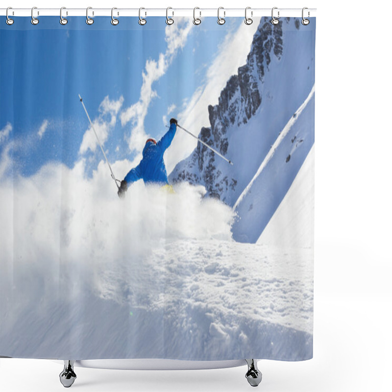 Personality  Male Freerider Skier Shower Curtains