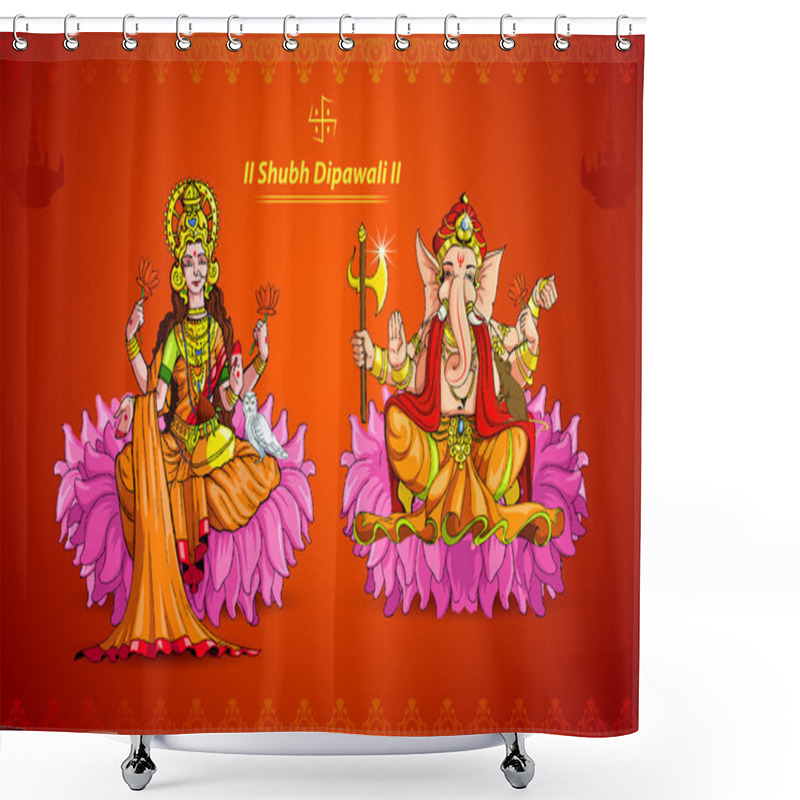 Personality  Lakshmi And Ganesh Shower Curtains