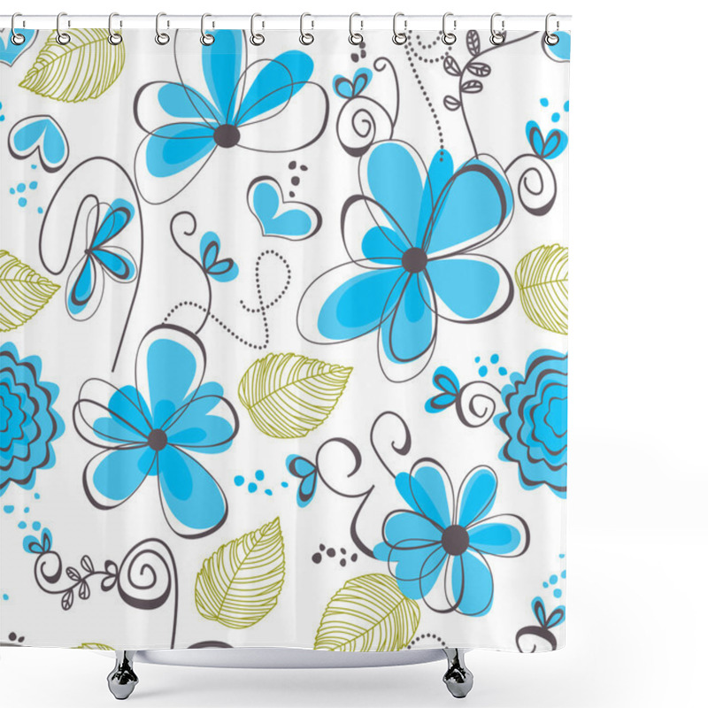 Personality  Floral Seamless Pattern Shower Curtains