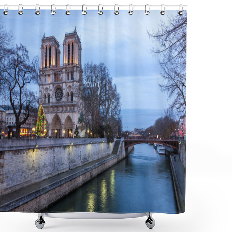 Personality  Notre Dame De Paris At Dusk, France. Shower Curtains