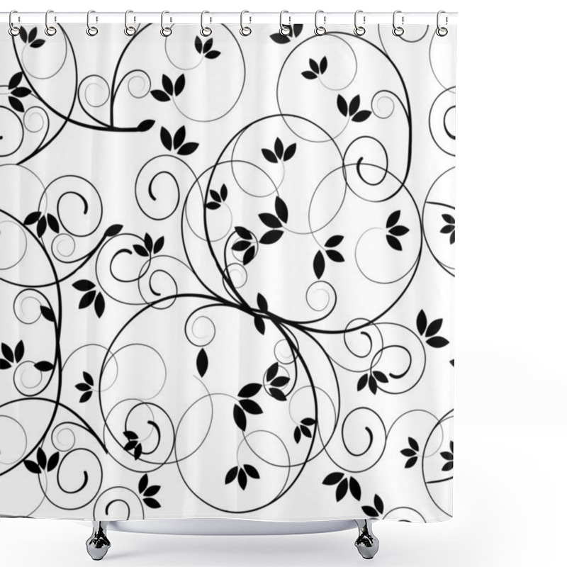 Personality  Beautiful Seamless Floral Pattern Shower Curtains