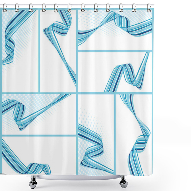 Personality  Abstract Wavy Backgrounds Shower Curtains