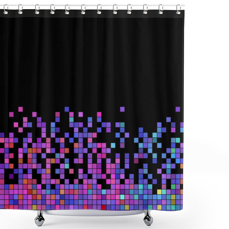 Personality  Abstract Vector Square Pixel Mosaic Background Shower Curtains