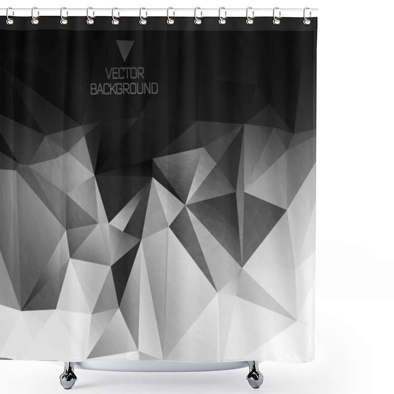 Personality  Polygonal Triangles And Space Background Shower Curtains