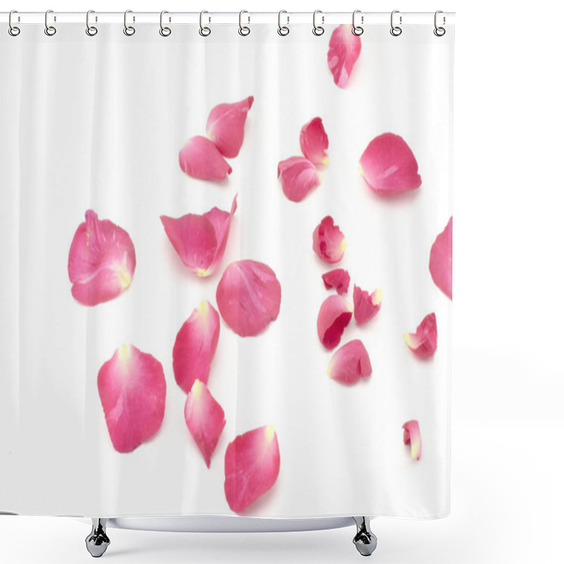 Personality  Rose Flower Isolated On White Shower Curtains