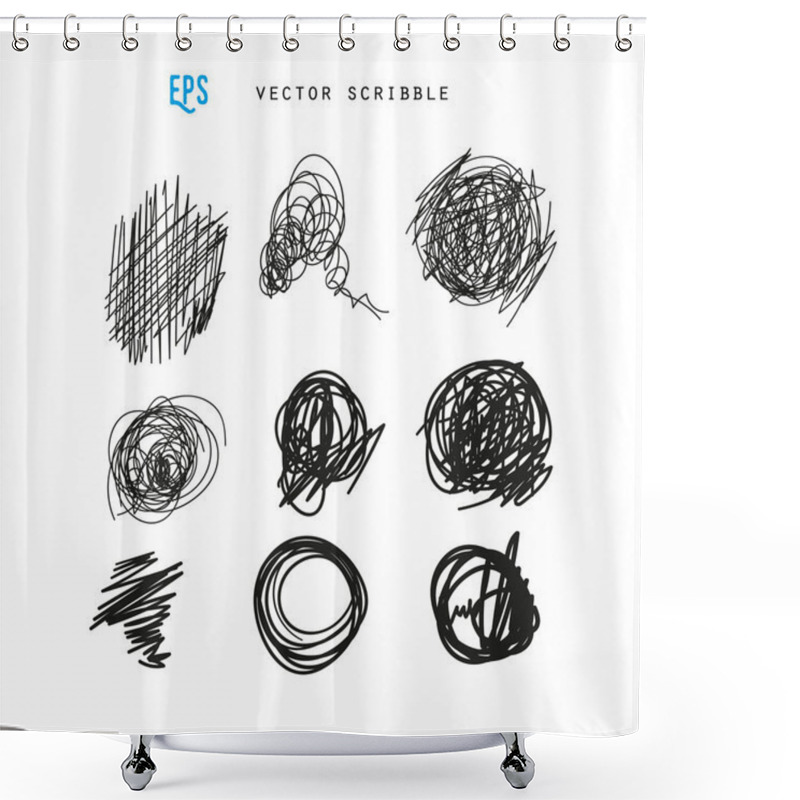 Personality  Set Of Vector Scribbles. Sketchy Drawings. Design Elements. Shower Curtains