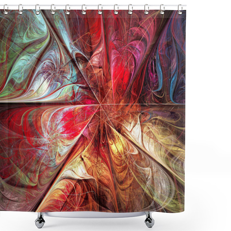 Personality  Illustration Fractal Background With Bright Autumn Floral Patter Shower Curtains