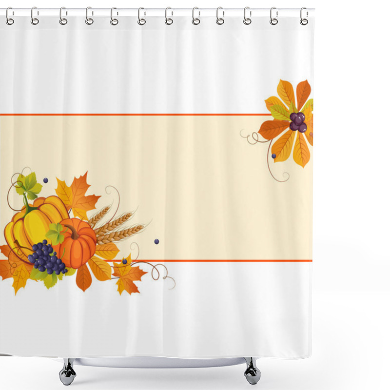 Personality  Autumn Banners With Ripe Vegetables Shower Curtains