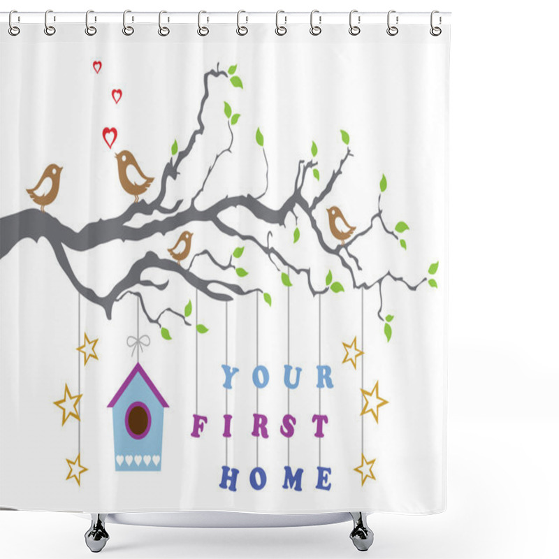 Personality  Your First Home House Moving-in Greeting Card Shower Curtains