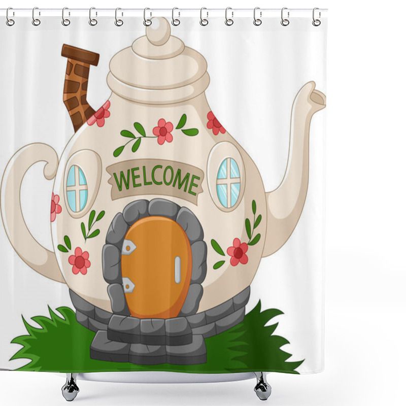 Personality  Fantasy Teapot Houses Cartoon Shower Curtains